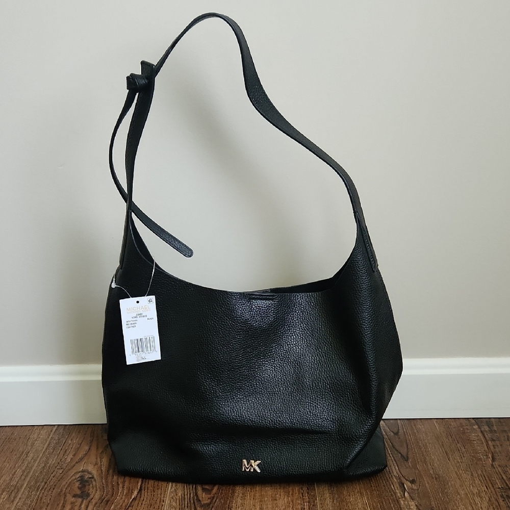 Michael Kors Black Pebbled Shoulder Bag